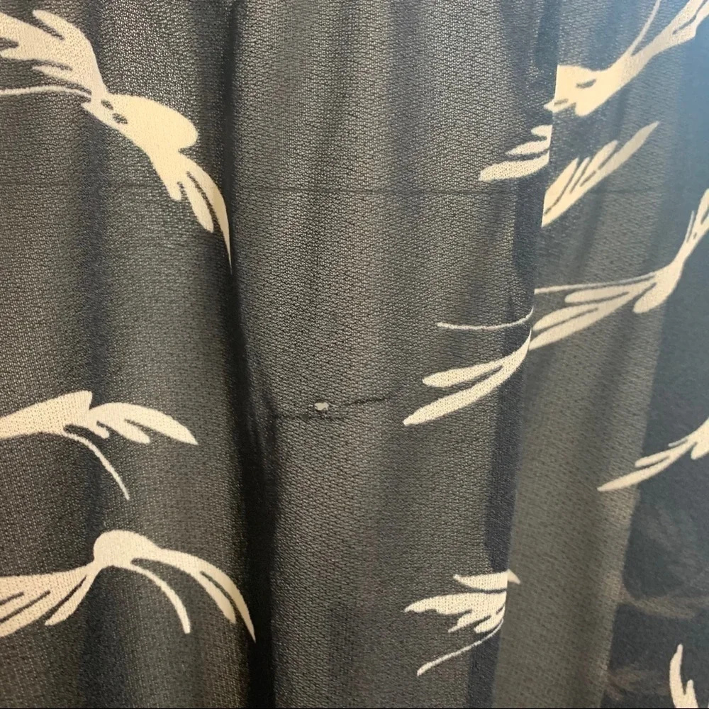 Vintage black white scarf hem ruffle neck dress - Picture 6 of 10